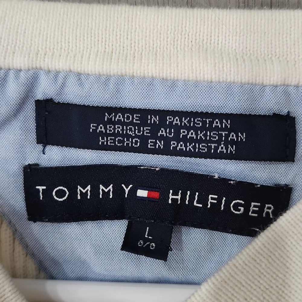 Men's Tommy Hilfiger V Neck Sweater,  Large, Off White - Picture 2 of 4